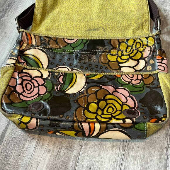 Vintage Fossil Keyper Messenger Bag with Mini Pouch, Yellow Multi/Floral - Picture 7 of 15
